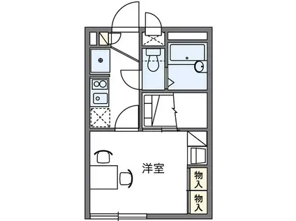 レオパレスアメニティI(ワンルーム/1階)の間取り写真