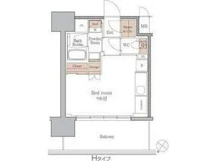 ジオエント梅田北リバーフロント(ワンルーム/10階)の間取り写真