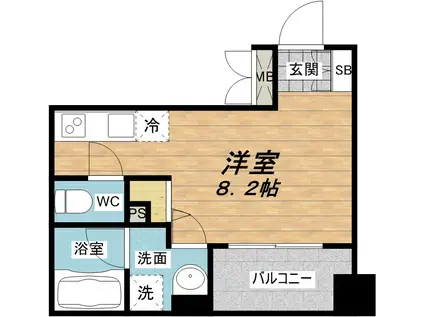 エスライズ西本町(ワンルーム/12階)の間取り写真