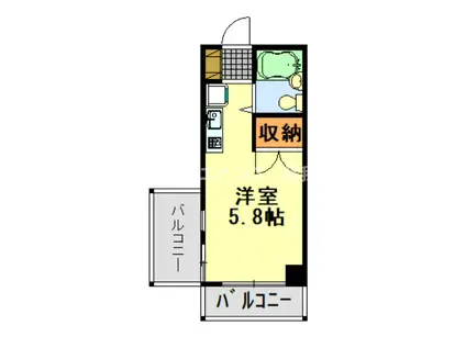 モリマンション(ワンルーム/4階)の間取り写真