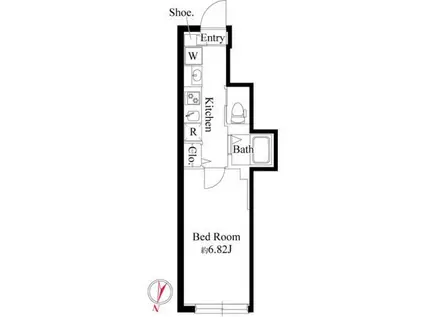 グランパセオ大岡山(1K/1階)の間取り写真