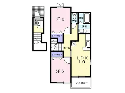 ラフィ一ユ A(2LDK/2階)の間取り写真