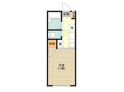 メゾン江川(1K/1階)の間取り写真