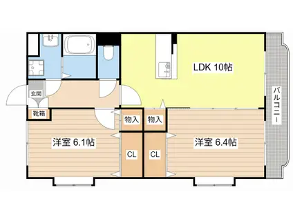 ユーミーマーベラス(2LDK/4階)の間取り写真