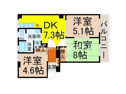 メゾントーメー(3DK/4階)の間取り写真