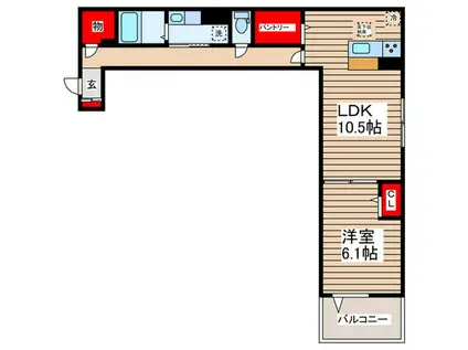 セレスティア東葛西I(1LDK/2階)の間取り写真