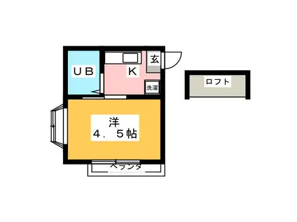 ベルメゾン湘南台(1K/2階)の間取り写真
