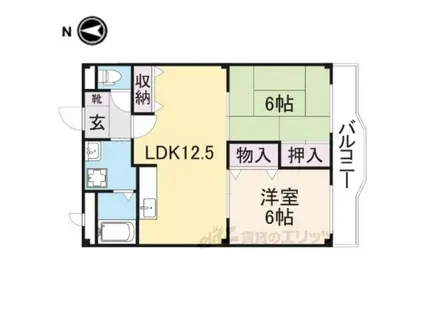 グランシャリオN(2LDK/2階)の間取り写真