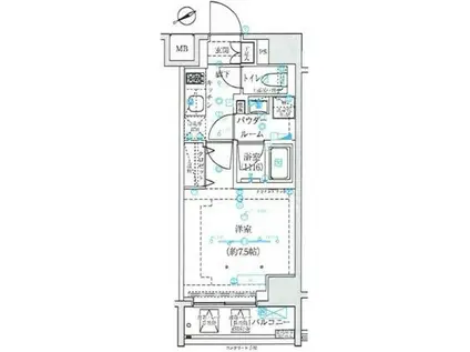 アルテシモ リュクス(1K/4階)の間取り写真
