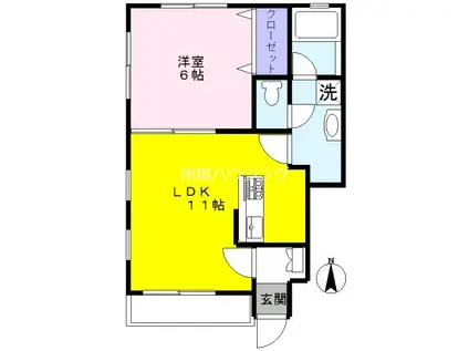 LUMINOSA南荻窪(1LDK/1階)の間取り写真