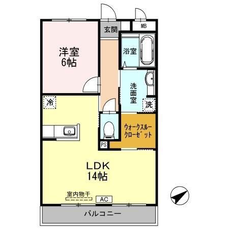 ラ・ペジーブル(1LDK/3階)の間取り写真
