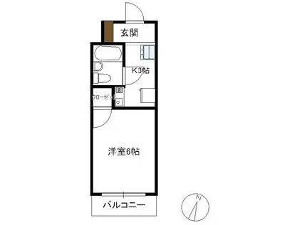 グレイス旭園(1K/3階)の間取り写真