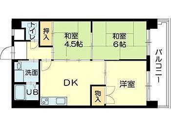 ピアイースト姫路白浜(3DK/2階)の間取り写真