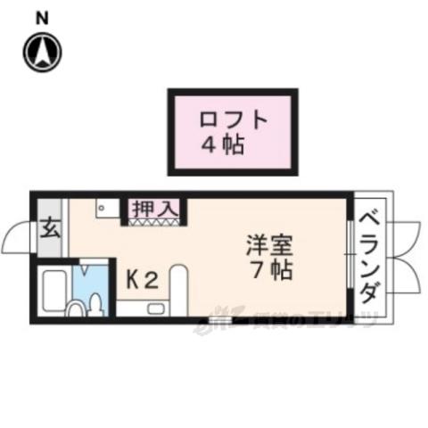 フォレスト(1K/4階)の間取り写真