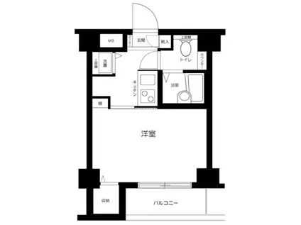 トーシンフェニックス新橋弐番館(1K/2階)の間取り写真