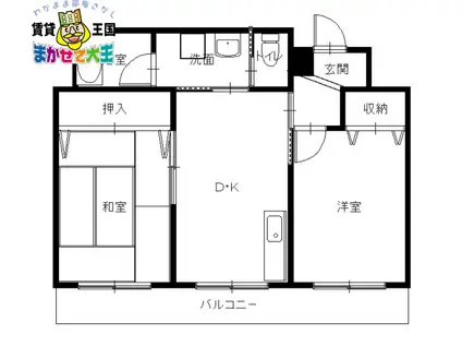 フルール(2DK/2階)の間取り写真