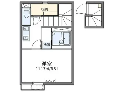 レオネクストショー(1K/2階)の間取り写真