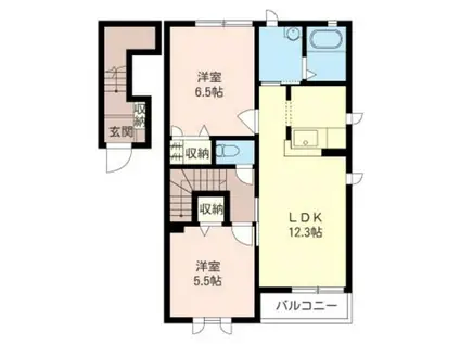 レジェンド・ヤマト新栃木(2LDK/2階)の間取り写真