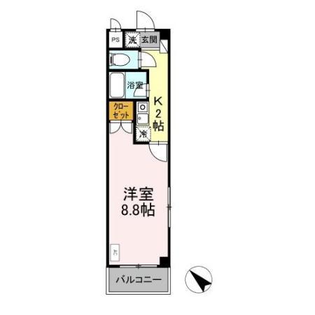 タイムD1(1K/1階)の間取り写真