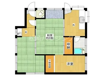 芹川荘(3K/1階)の間取り写真