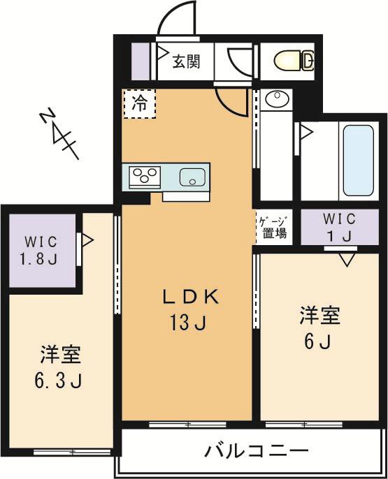 M.DALBERSHE(2LDK/2階)の間取り写真