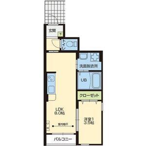 CASA DE LA PAZ(1LDK/1階)の間取り写真