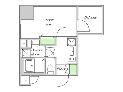 ファーストフィオーレ難波南アルマ(1K/6階)の間取り写真