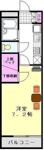 レオパレスミモザII(1K/1階)の間取り写真
