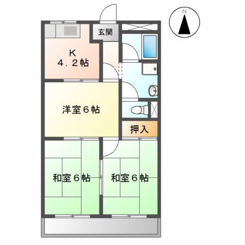 シャラハウス(3K/1階)の間取り写真