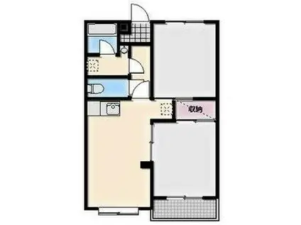 CASA STAGE IRISO(2LDK/1階)の間取り写真