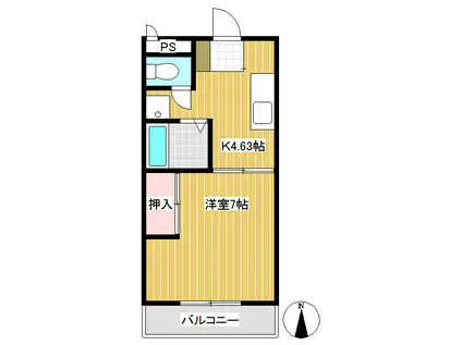 マンションみやび(1K/1階)の間取り写真