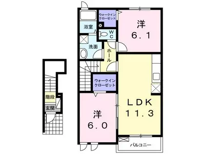 グランブリエ I(2LDK/2階)の間取り写真