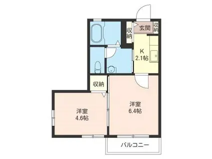 メゾンコキヤージュ(2K/1階)の間取り写真