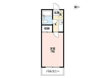 グリンパーク(1K/1階)の間取り写真