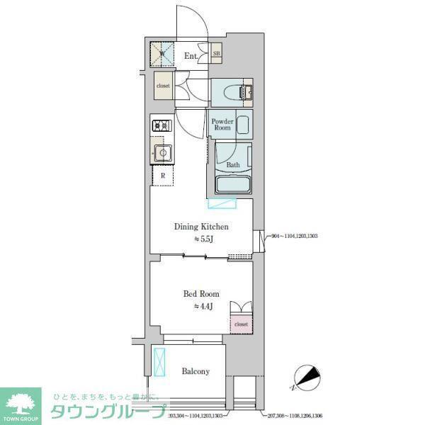 BRILLIA IST大井町(1DK/11階)の間取り写真