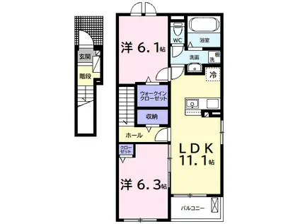 アルタハイム(2LDK/2階)の間取り写真