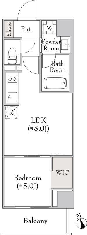 ルミーク門前仲町(1LDK/5階)の間取り写真