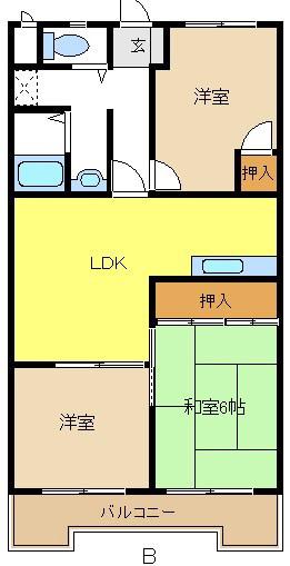 ドミール小出(3LDK/4階)の間取り写真