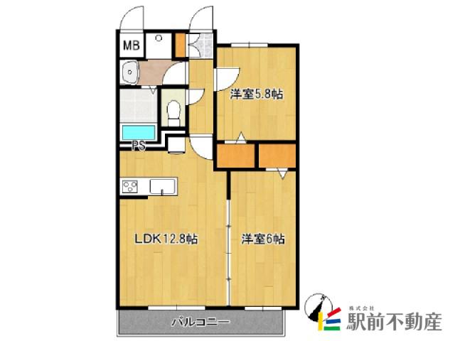 エグゼクティブ イーストタワー(2LDK/3階)の間取り写真