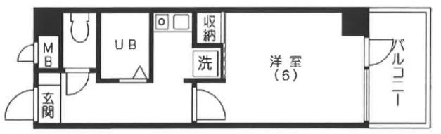 アスパ小石川(1K/4階)の間取り写真