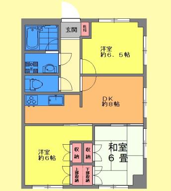目黒本町マンション(3DK/1階)の間取り写真