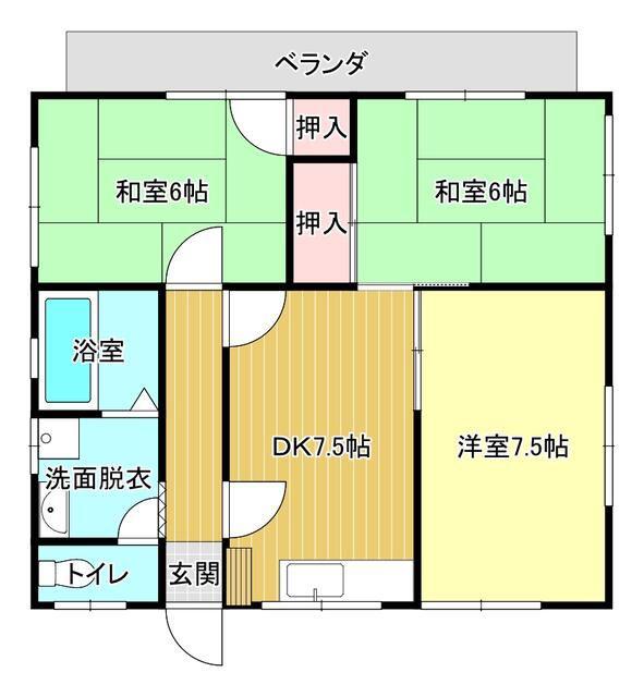 上杉ビル(3DK/3階)の間取り写真