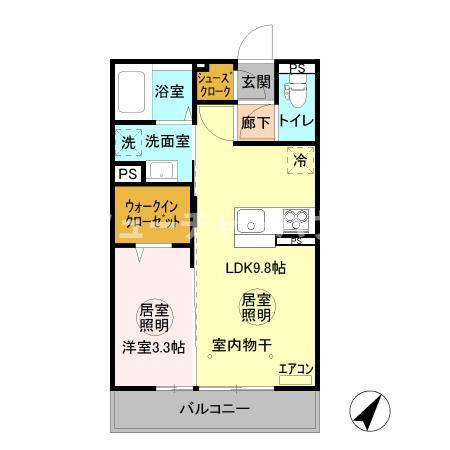 三の丸キャッスル A(1LDK/3階)の間取り写真