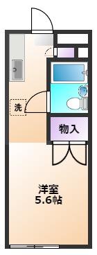 リヴェール本町(ワンルーム/2階)の間取り写真
