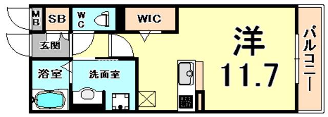 ABCDマンション南塚口(ワンルーム/3階)の間取り写真