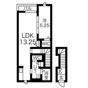 元町ハウス(1LDK/2階)の間取り写真