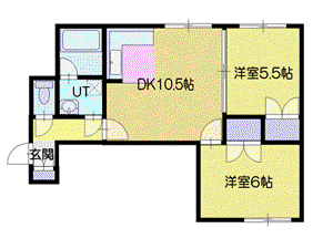 エスペランダ新札幌(2DK/2階)の間取り写真