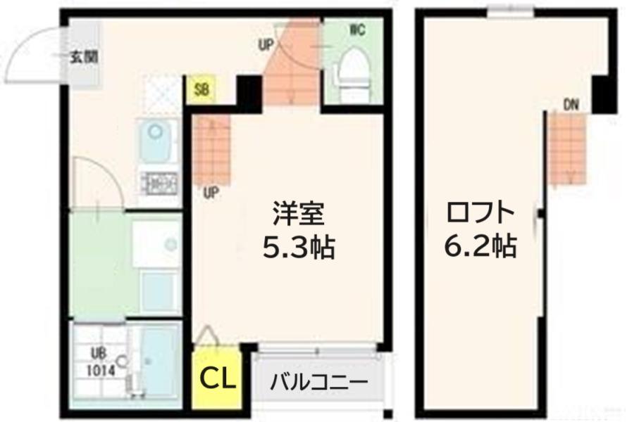 エスパスリブレII(1K/1階)の間取り写真
