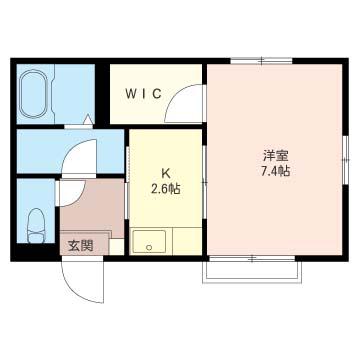 アーバンハイムB(1K/1階)の間取り写真