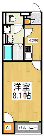 クレイノコヅチVII(1K/1階)の間取り写真